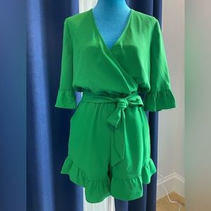 Trina Turk
Tourist Ruffled Faux-Wrap Romper